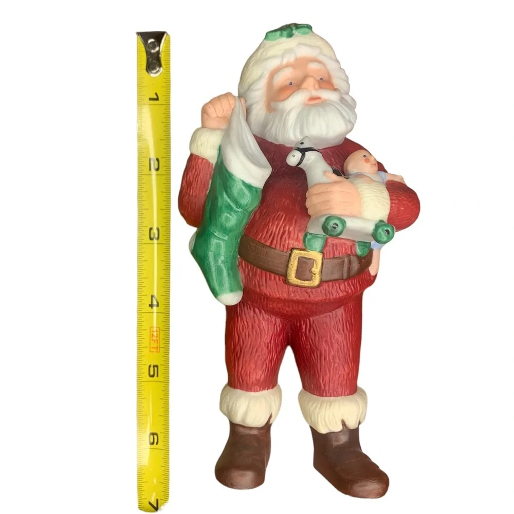 Vtg 80's Hallmark‎ 1986 Jolly St Nick Santa Figure Ornament Porcelain With Box